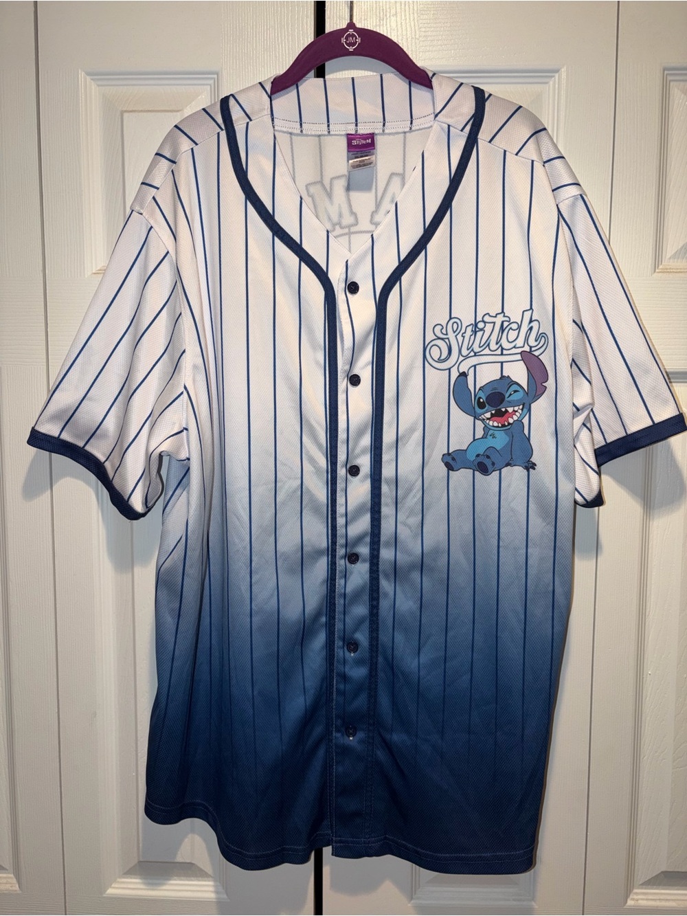 Disney’s Stitch Men’s Gradient Baseball Jersey Size 2XL